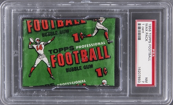 1956 Topps Football Unopened One-Cent Wax Pack – PSA NM 7